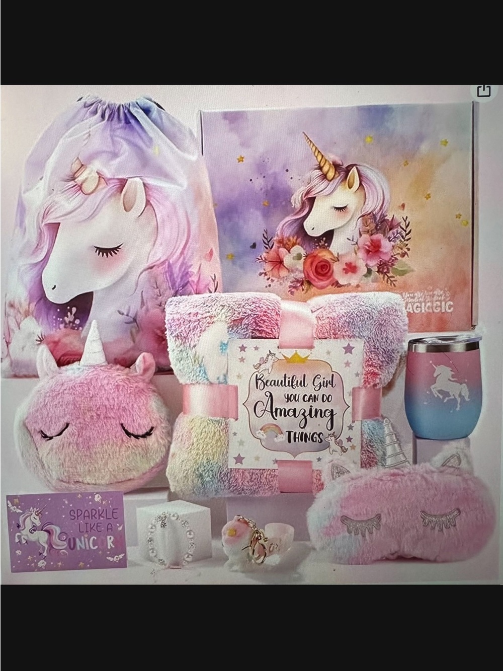 Unicorn Girls Party Gift Set - Pastel Pink & Purple